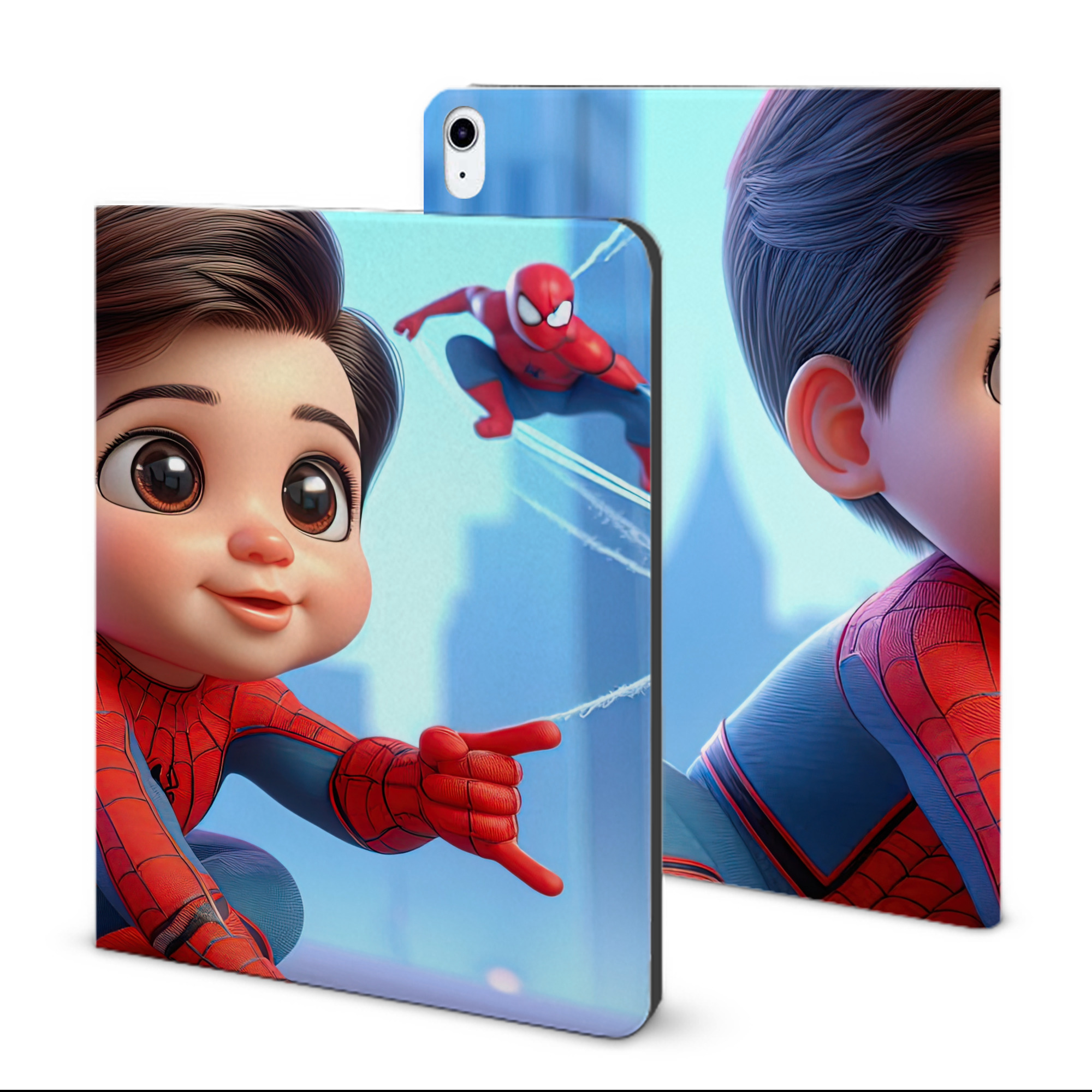 （画像用） Spider Man スパイダーマン IPad ケース ブック型 PUレザー TPU 耐衝撃 軽量 薄型 ペン収納なし 全面保護 IPad 各モデル対応